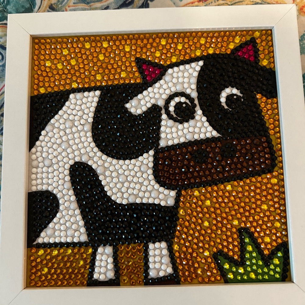 Colorful Cow Beaded Art